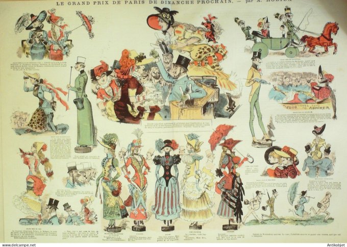 La Caricature 1882 #127 GP Prix hippique Barret Robida
