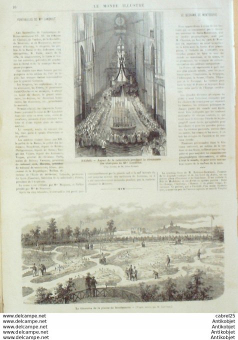 Le Monde illustré 1874 n°899 Reims (51) Mgr Landriot Espagne Vega De Armigo Lille (59)