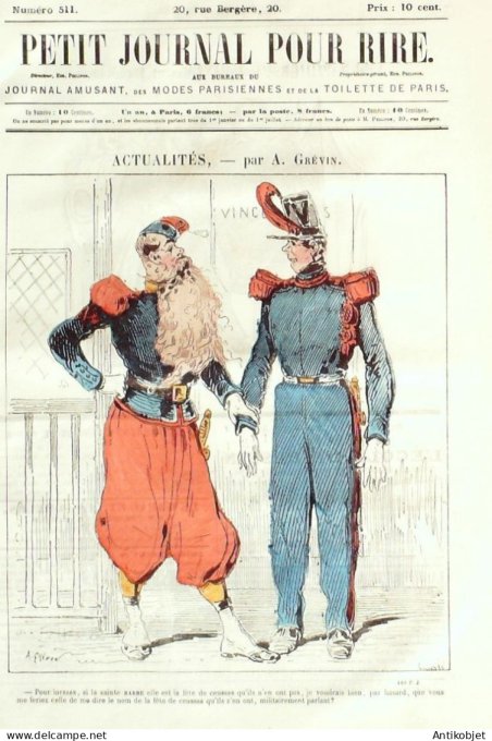 Petit journal pour Rire 1864 # 511 Les Actrices Talin & Damourette