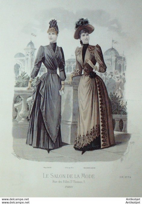 Gravure La Mode illustrée 1877 n° 4 (maison Fladry)