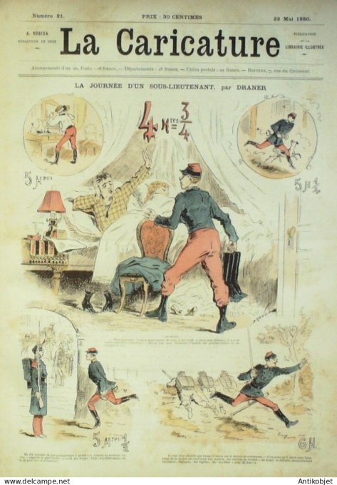 La Caricature 1880 #  21 Journée d'un sous-Lieutenant Draner Trick Morland