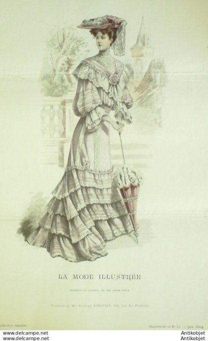 Gravure Mode illustree 1904 # 23 (Old Fashion plate) rare