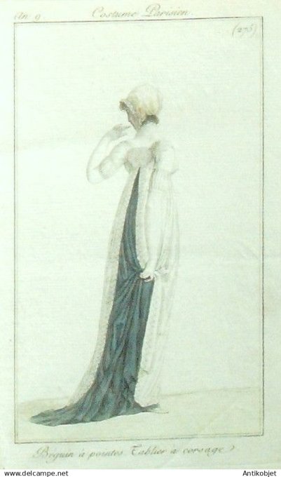 Costume Parisien 1801 an  9 # 275 (eau forte) Béguin ? pointes. Tablier