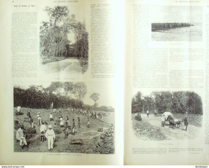 Le Monde illustré 1898 n°2128 Niger Konakry Tanghaia Tangbai Chartreux