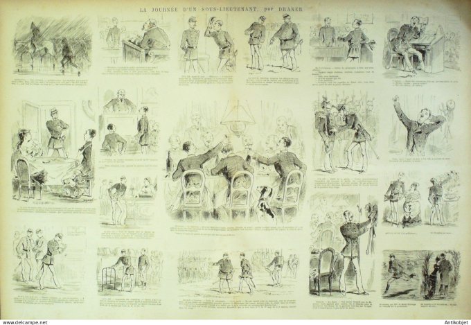 La Caricature 1880 #  21 Journée d'un sous-Lieutenant Draner Trick Morland