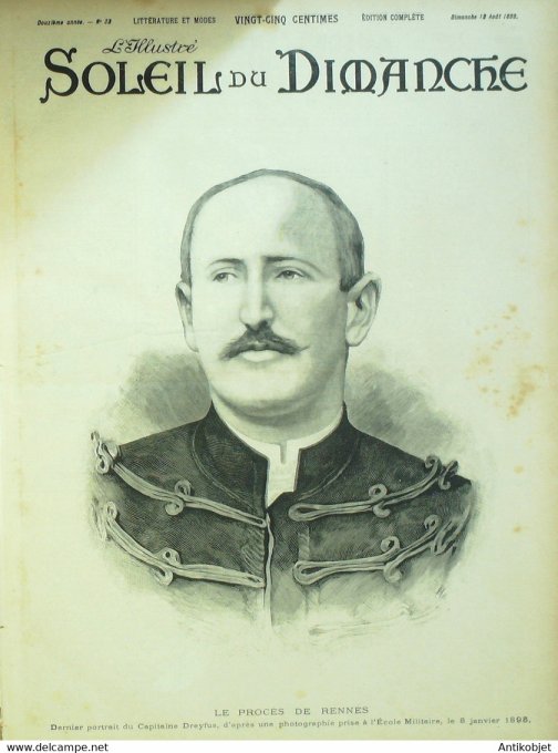 Soleil Du Dimanche 1899 N°33 Dreyfus Rennes (35) Paul Bourget