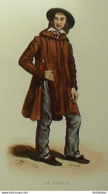 Nouvelle-Aquitaine Gascogne (40) Paysane signé Dauzais XIXème