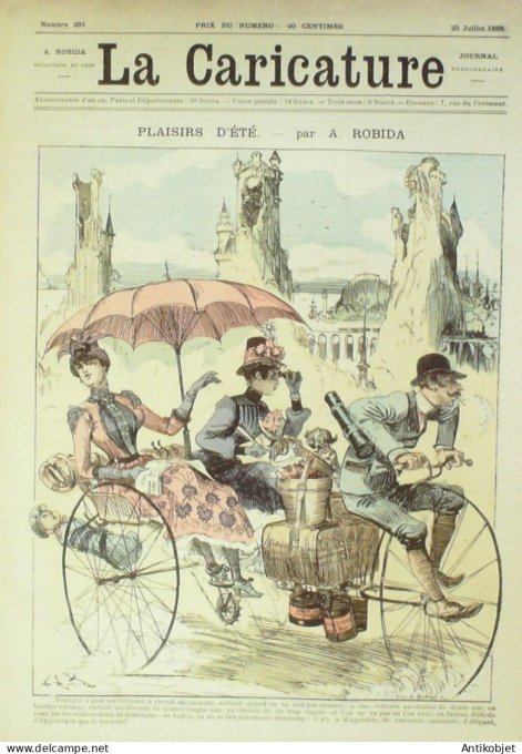 La Caricature 1885 #291 Plaisirs d'été Robida Caran d'Ache Trock