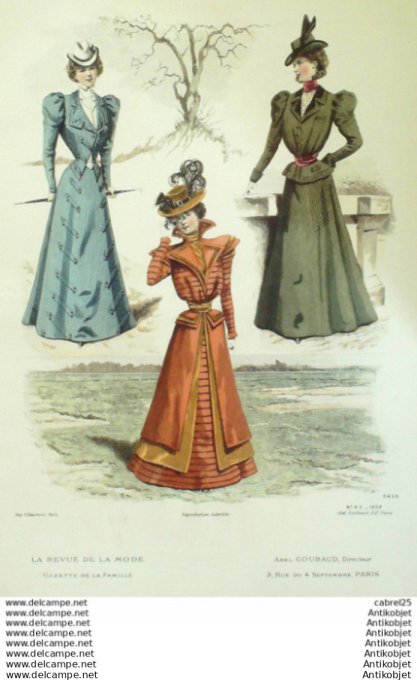 Gravure Mode La Gazette 1897 # 43 (Old Fashion plate)