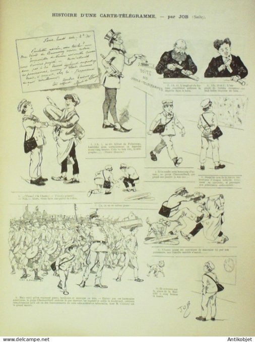 La Caricature 1884 #219 Carte télégramme Job Macédoine Trock