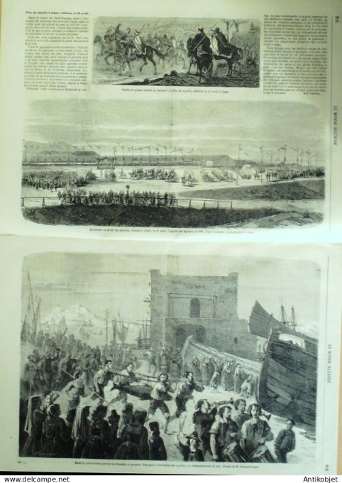 Le Monde illustré 1861 n°213 Algérie Alger Etats-Unis Charleston Fort Sumter Crimée Sentinelle