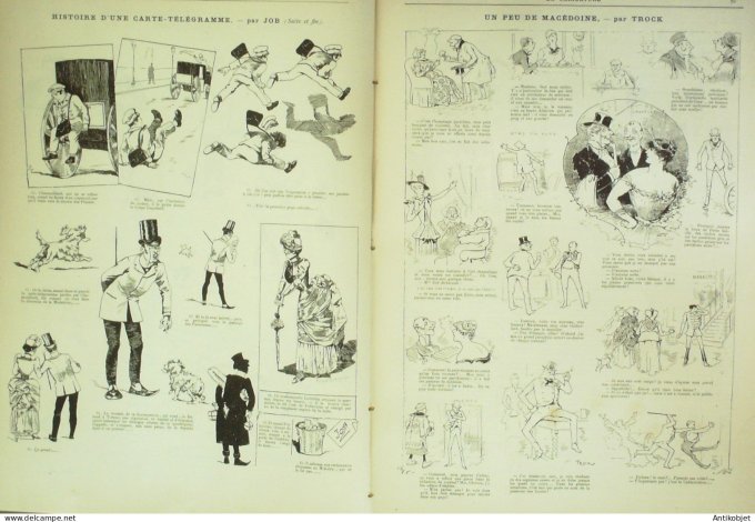 La Caricature 1884 #219 Carte télégramme Job Macédoine Trock