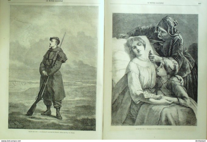 Le Monde illustré 1861 n°213 Algérie Alger Etats-Unis Charleston Fort Sumter Crimée Sentinelle