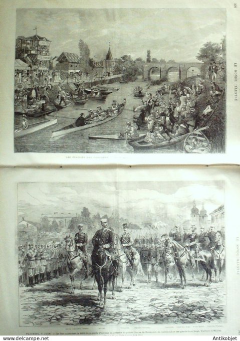 Le Monde illustré 1877 n°1054 Joinville (94) Belgique Mons Roumanie Ploiesti