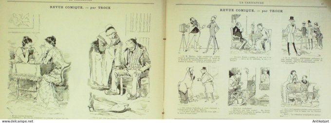 La Caricature 1884 #219 Carte télégramme Job Macédoine Trock