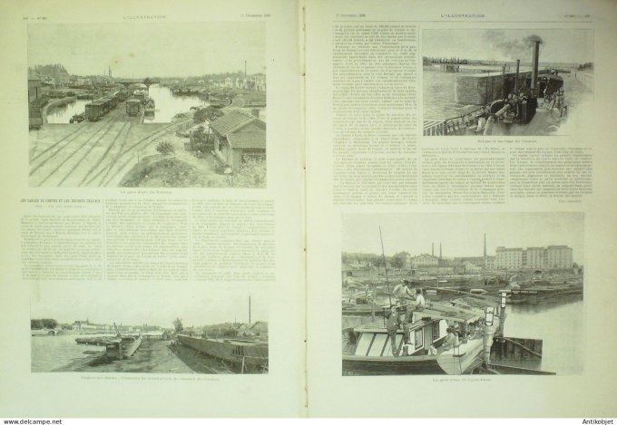 L'illustration 1896 n°2807 Couzon (03) Roanne (42) Lyon-Vaise (69) Châlon/Saône (71) Dieppe (76)