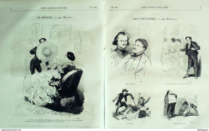 Petit journal pour Rire 1859 # 190 Les Coulisses Bertall