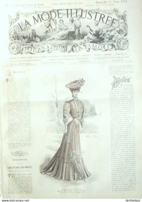 La Mode illustrée journal 1905 n° 13 Toilette d'été