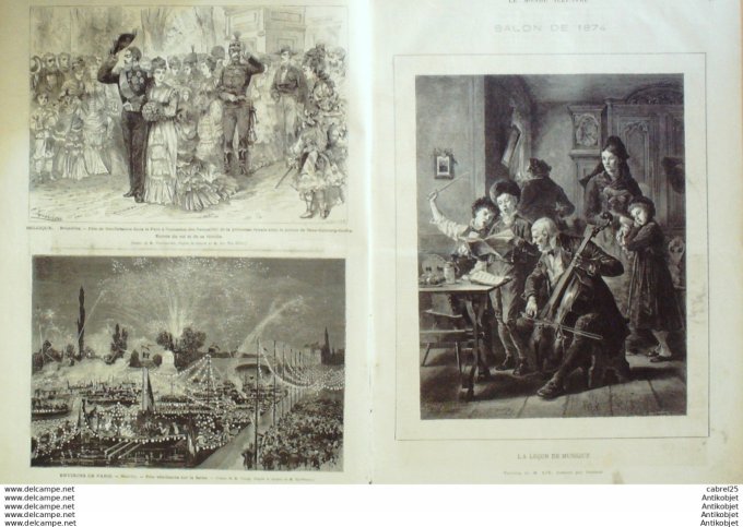 Le Monde illustré 1874 n°900 Espagne Muro Belgique Bruxelles Saxe Cobourg Neuilly (92) Algérie Invas