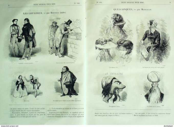 Petit journal pour Rire 1859 # 190 Les Coulisses Bertall