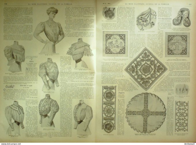 La Mode illustrée journal 1905 n° 13 Toilette d'été