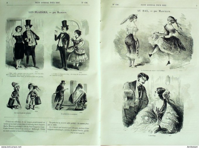 Petit journal pour Rire 1859 # 190 Les Coulisses Bertall