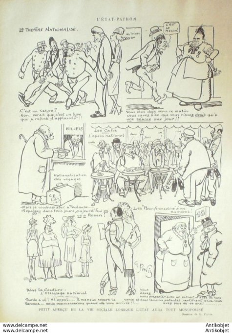 Le Rire 1919-10-25 #  43 Journal humoristique Ed.Originale Chambre meublee