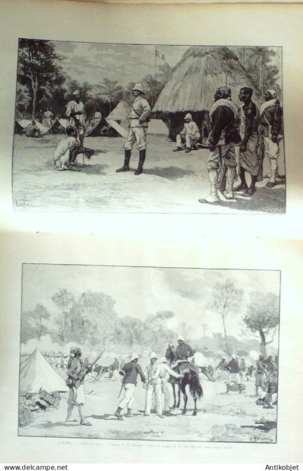 Le Monde illustré 1892 n°1856 Inde Bénarès Dahomey Kesounou Dangbo Takou Hongrie Budapest