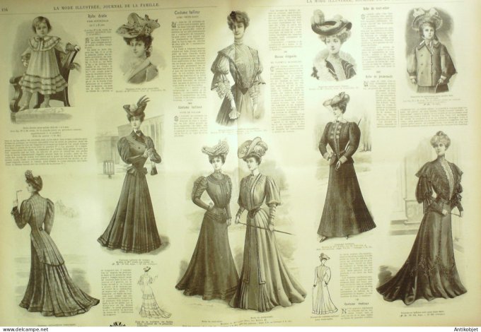 La Mode illustrée journal 1905 n° 13 Toilette d'été