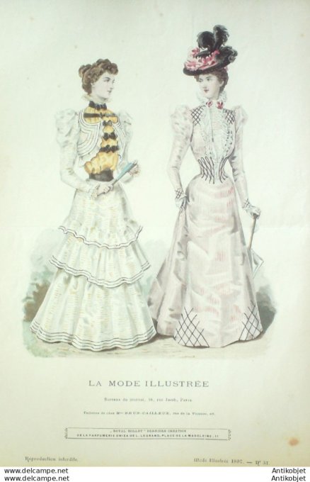 Gravure Mode illustree 1897 # 31 (Old Fashion plate) rare