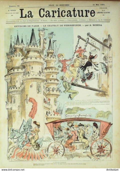 La Caricature 1881 #  73 Château de Pierrefonds Robida Barret Trock Draner