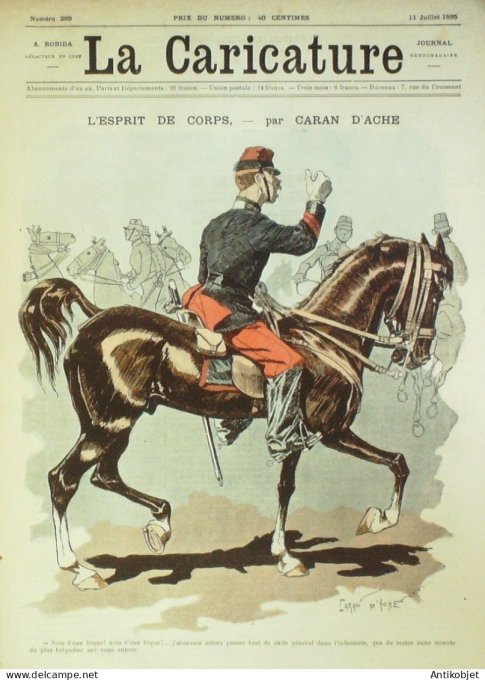 La Caricature 1885 #289 Esprit de corps Balthazar manqué Caran d'Ache Gino Wolf par Luque