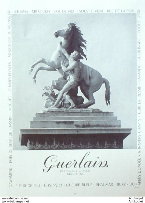 Publicite Cosmetique Guerlain 1949