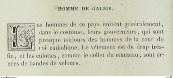 Espagne GALICE Villageois 1859