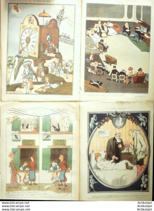 Le Rire 1911 lot 4 revues Leandre Pourriol Markous Metivet Fabiano Burret Crombie
