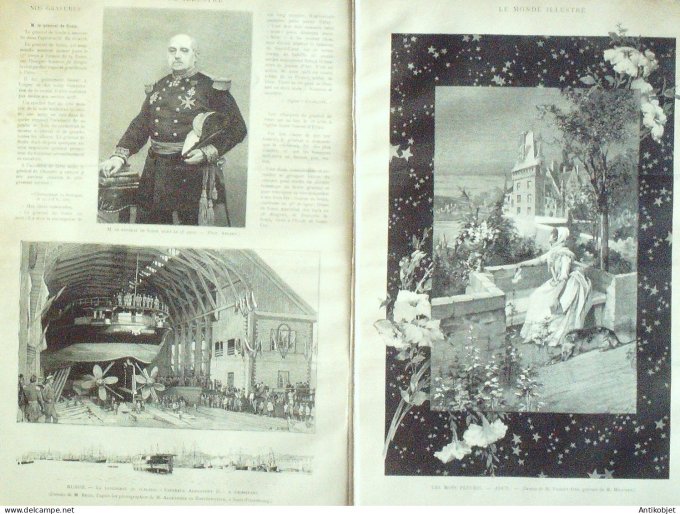 Le Monde illustré 1887 n°1587 Russie cuirassé Cronstadt Empereur Alexandre II Argenteuil (92)