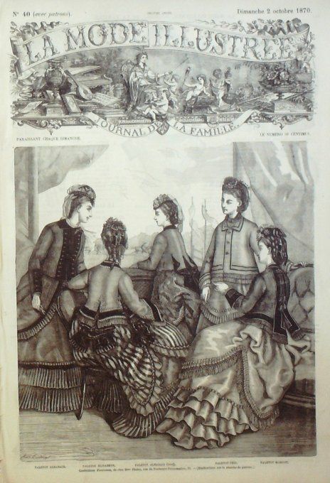 Journal Mode illustrée 1870 # 40 Paletots Péri & Margot