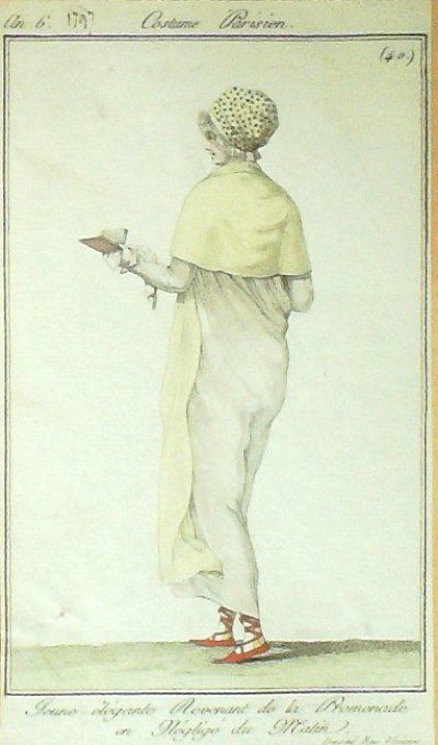 Costume Parisien 1797 an 6 # 40 (eau forte) (ex #24) Robe de promenade en négligé