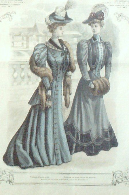 La Mode illustrée journal 1905 n° 40 Toilettes d'après-midi