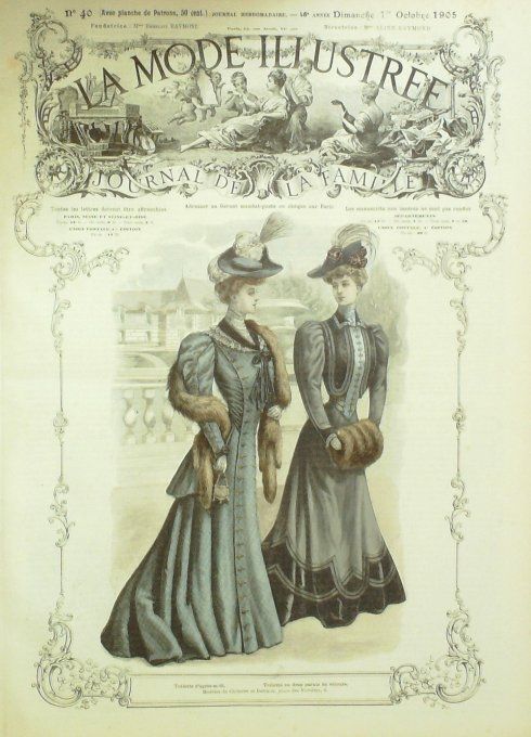 La Mode illustrée journal 1905 n° 40 Toilettes d'après-midi