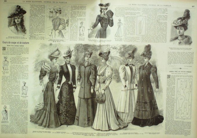 La Mode illustrée journal 1905 n° 40 Toilettes d'après-midi