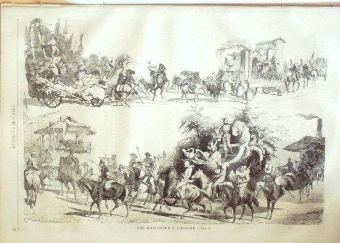 L'Univers illustré 1859 #  40 Princesse Clotilde Malte Cologne Carnaval