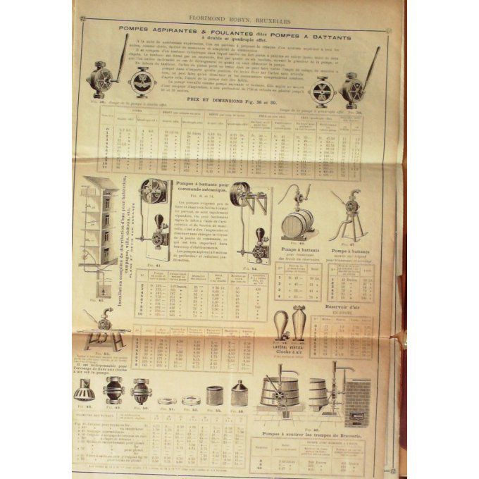 Catalogue FLORIMOND ROBYN hydrauliques  BRUXELLES 1913