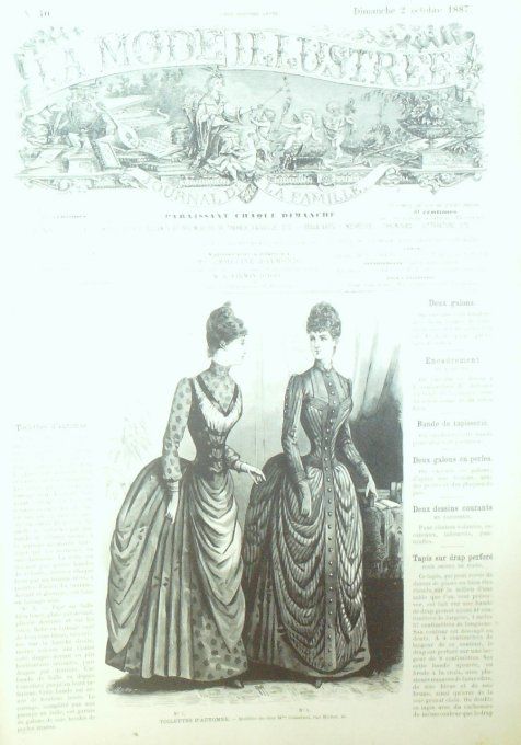Journal Mode illustrée 1887 # 40 Toilettes d'automne
