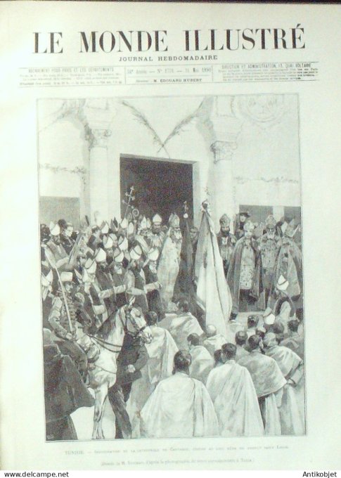 Le Monde illustré 1890 n°1731 Tunisie Carthage Montpellier (34) Besançon (25)