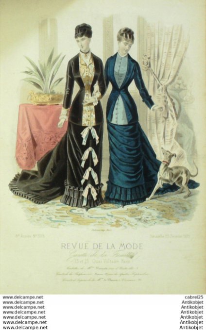 Gravure Mode La Gazette 1879 # 373 (Old Fashion plate)