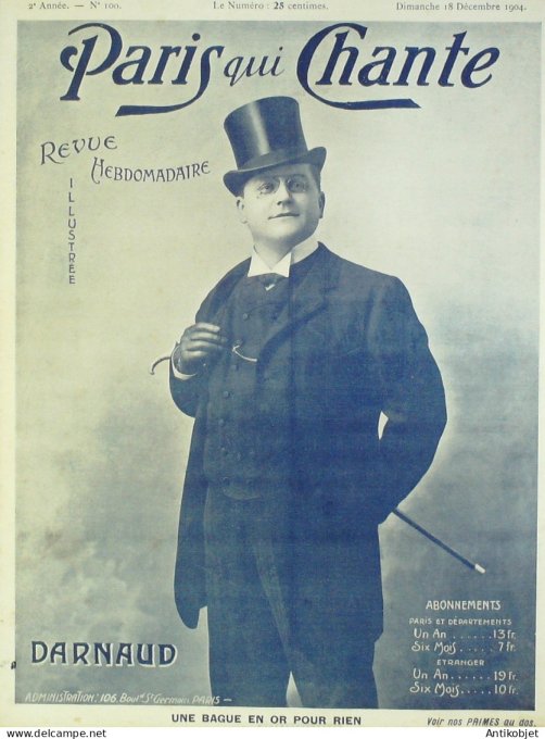 Paris qui chante 1904 n°100 Darnaud Bloch Pierette Jouy Henri Helme