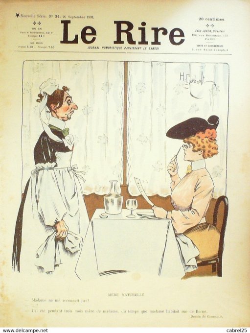Le Rire 1903 n°34 Gerbault Iribe Gottlob Avelot Métivet Poulbot