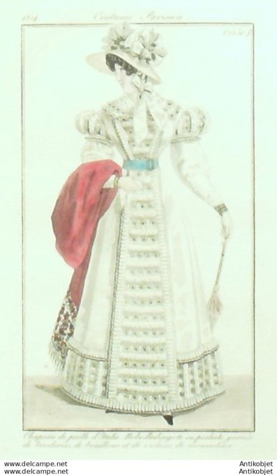 Costume Parisien 1824 # 2250 Robe Redingote Perkale