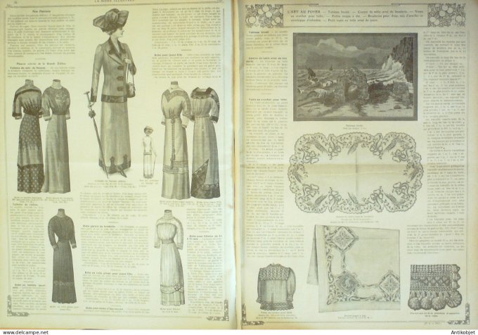 La Mode illustrée journal 1911 n° 06 Toilettes Costumes Passementerie